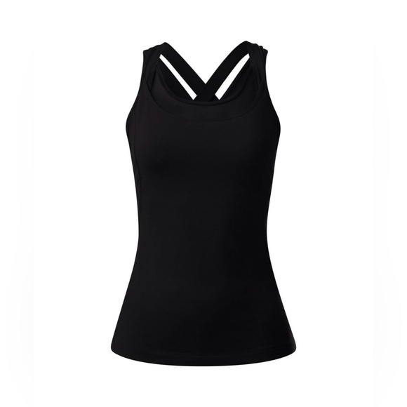 Lululemon Compassion Tank in black Strappy Athletic work out tank built in bra - Picture 13 of 15